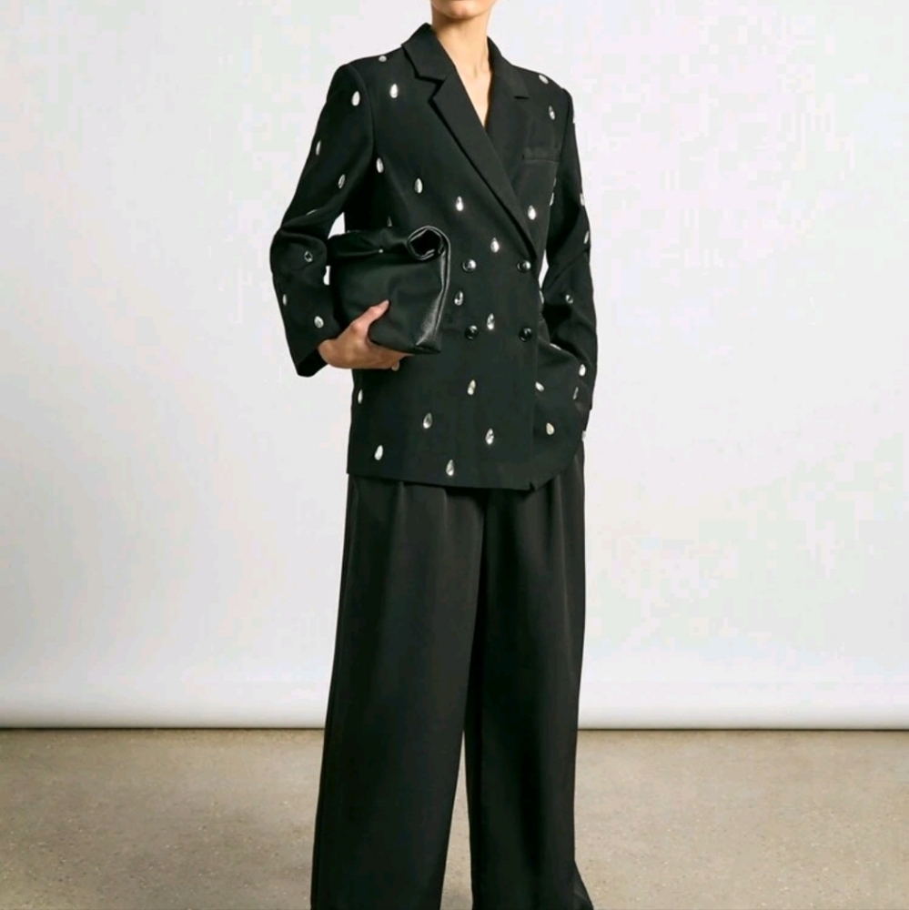 Diamante Embellished Oversized Blazer - Picture 1 of 4
